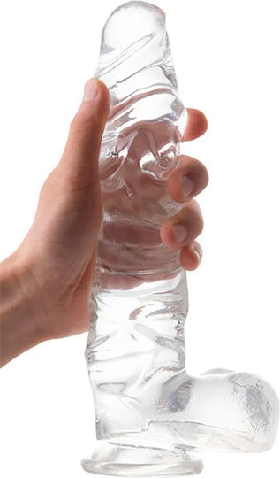 SMD CrystalVein Realistisches Dildo mit Hoden und Saugnapf Transparent  25.5cm | Skroutz Germany