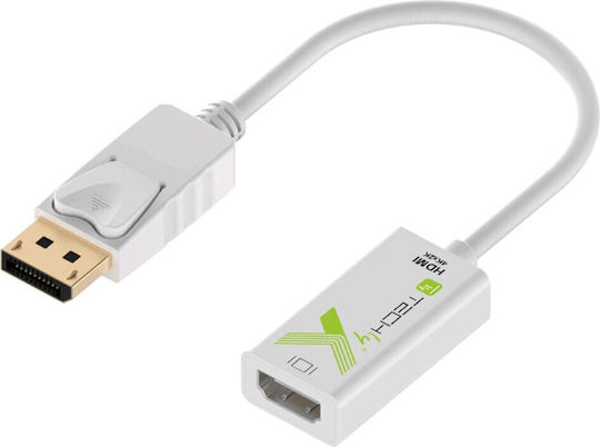 Techly Cable DisplayPort male - HDMI male 0.25m Λευκό (IADAP DP-HDMIFP460)