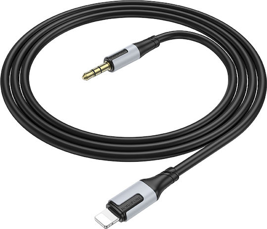 Borofone BL19 Редовна 3.5mm към Lightning кабел Черен 1м