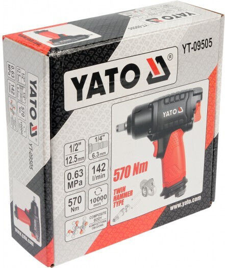 Yato YT-09505 Αερόκλειδο 1/2" με Μέγιστη Ροπή 58.12kgm