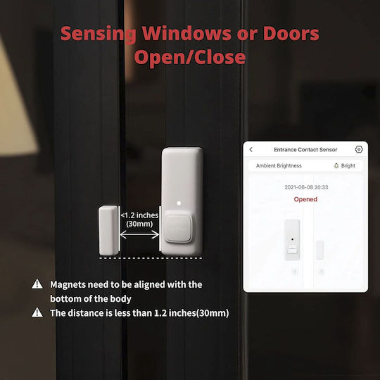Switchbot Switchbot Contact Ασύρματο Σύστημα Συναγερμού με Κέντρο (Wi-Fi / Bluetooth)