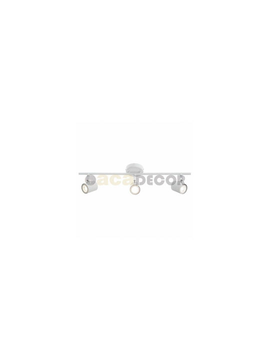 Aca Orfeas Triple Spot with Socket GU10 in White Color
