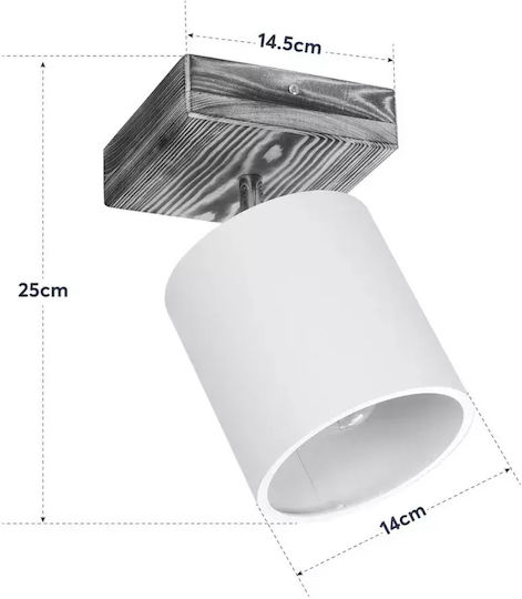 GloboStar Single Spot with Socket E27 in White Color