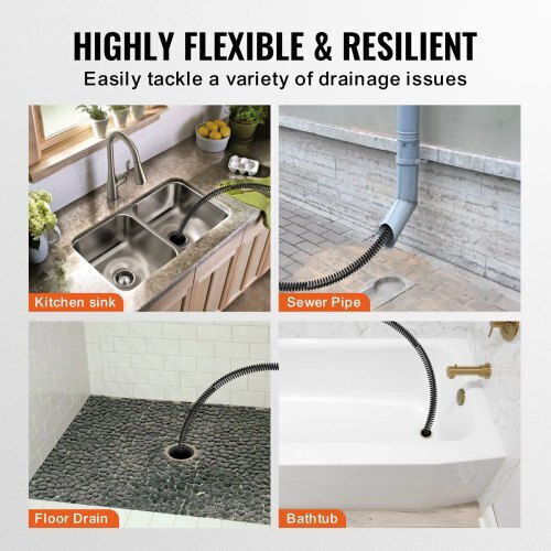 Vevor Steel Drain Unblockers 20m with Maximum Unclogging Thickness 16mm