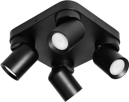 Orno Spot with 4 Lights and with Socket GU10 in Black Color