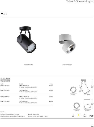 VK Lighting Monos Spot cu Soclu null în Culoare Negru