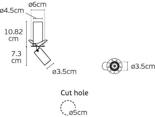 VK Lighting Single LED Warm White Spot in Bronze Color