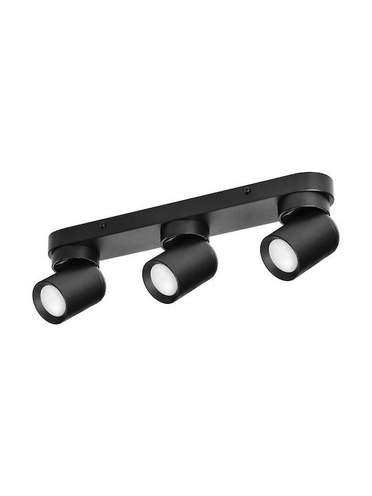 Orno Dreifach Spot mit Fassung GU10 in Schwarz Farbe