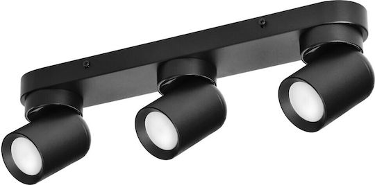 Orno Triple Spot with Socket GU10 in Black Color
