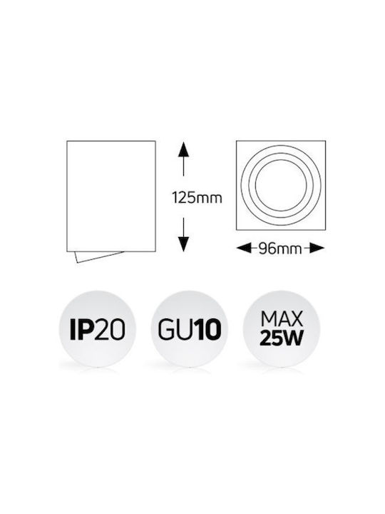 Geyer Einzel Spot mit Fassung GU10 in Schwarz Farbe