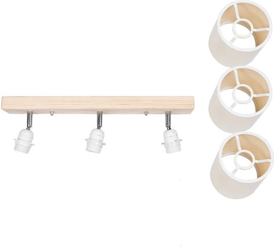 GloboStar Dreifach Spot mit Fassung E27 in Beige Farbe