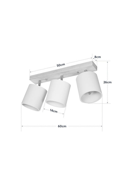 GloboStar Triple Spot with Socket E27 in Beige Color