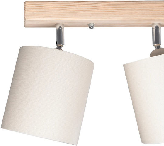 GloboStar Dreifach Spot mit Fassung E27 in Beige Farbe