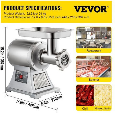 Vevor Commercial Meat Grinder 1100WJRJ90800X001V2