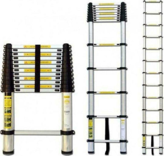 Telescopic Ladder Aluminum 18 of Steps with Maximum Height 5.8m