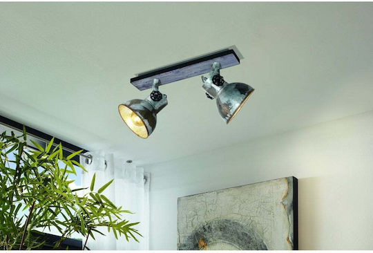 Eglo Barnstaple Double Spot with Socket E27 in Brown Color Eglo Barnstaple Double Spot with Socket E27 in Brown Color