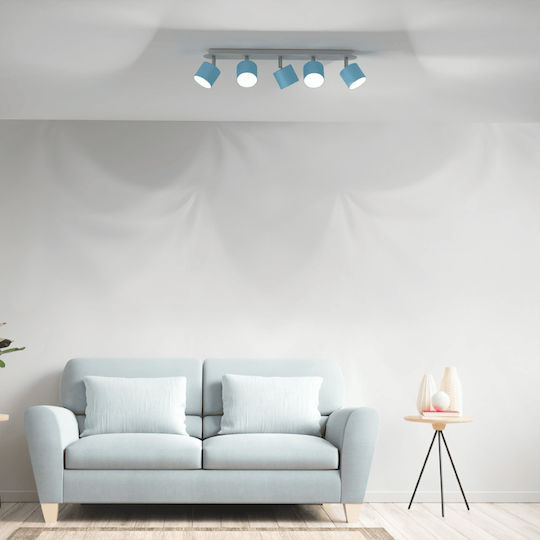 Eko Light Dixie Spot with 5 Lights and with Socket GX53 in Turquoise Color