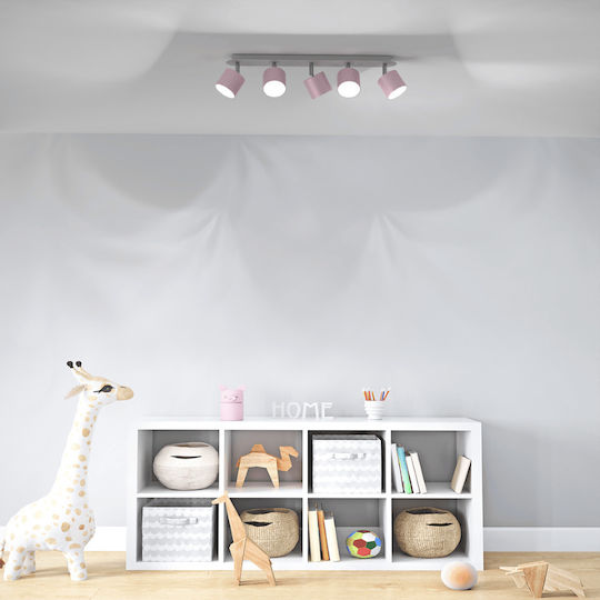 Eko Light Dixie Σποτ με 5 Φώτα και με Ντουί GX53 σε Ροζ Χρώμα