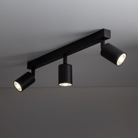 TK Lighting Σποτ με 10 Φώτα και με Ντουί GU10 σε Μαύρο Χρώμα