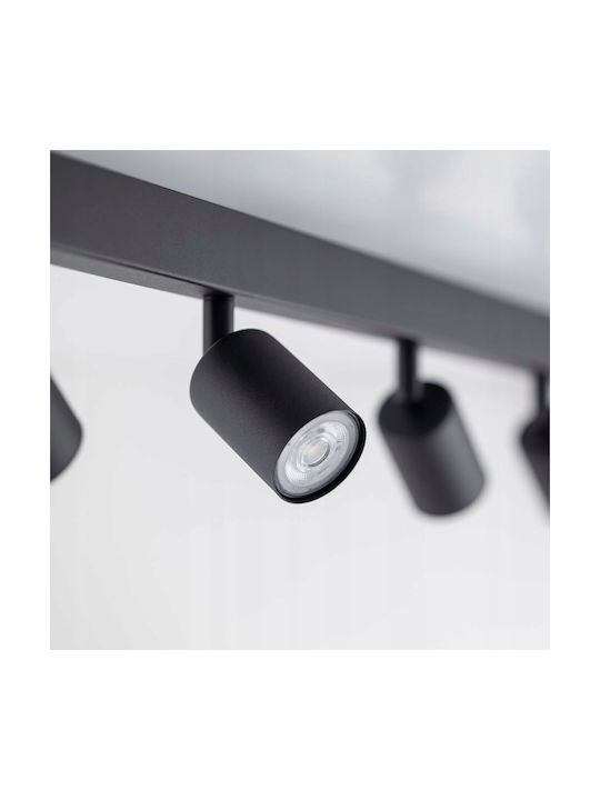 TK Lighting Spot with 10 Lights and with Socket GU10 in Black Color