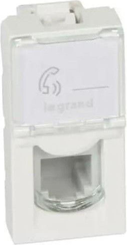 Legrand Mosaic Πρίζα Τηλεφώνου χωρίς Πλαίσιο Μονή σε Ασημί Χρώμα 079231