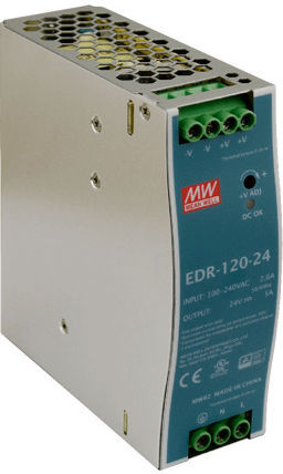 Mean Well Τροφοδοτικό Ράγας EDR120-24 με Έξοδο 24V και Ισχύ 120W 5A