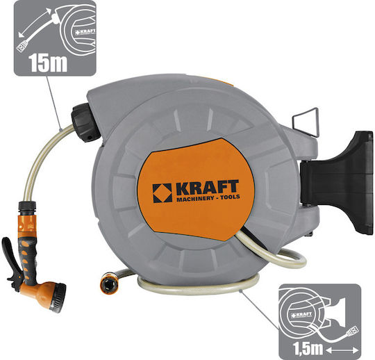 Kraft Automatic Watering Wind Wall Mounted with Hose 15m