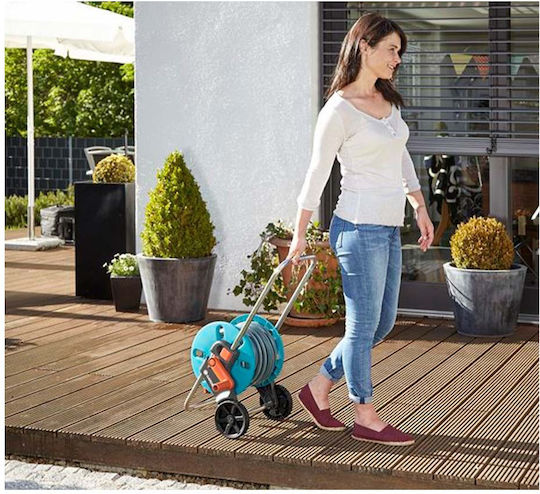 Gardena Classic Aquaroll Wheeled Garden Hose Reel for Hose up to 40m with Rewind Handle