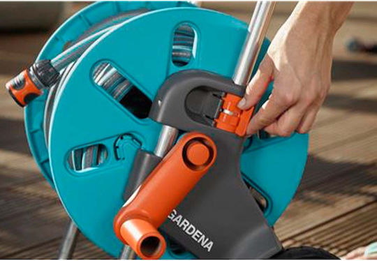 Gardena Classic Aquaroll Wheeled Garden Hose Reel with Hose 20m with Rewind Handle