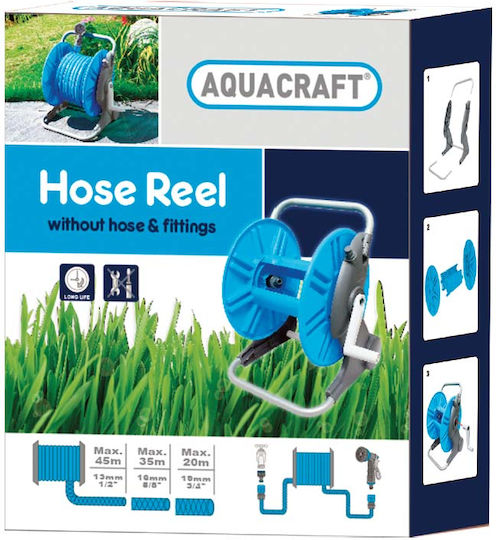 Aquacraft Τροχήλατη Ανέμη Ποτίσματος για Λάστιχο έως 45m με Χερούλι Μαζέματος