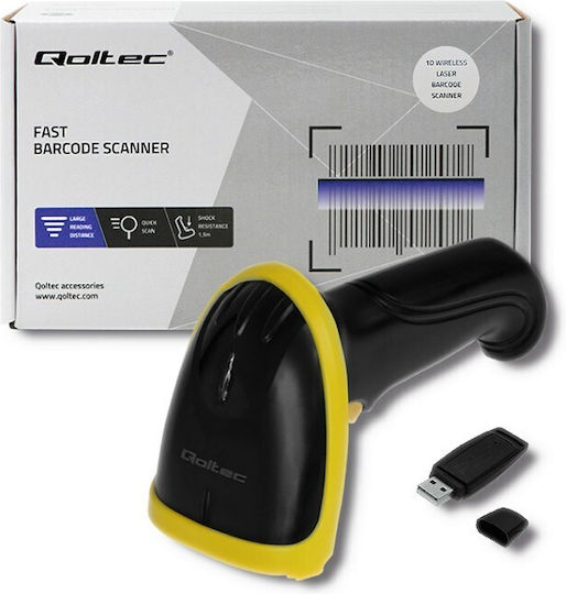 Qoltec Handheld-Scanner Drahtlos mit 2D- und QR-Barcode-Lesefunktion