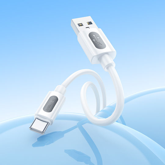 Borofone USB 2.0 Cable USB-C male - USB-A PD Λευκό 1m 2362