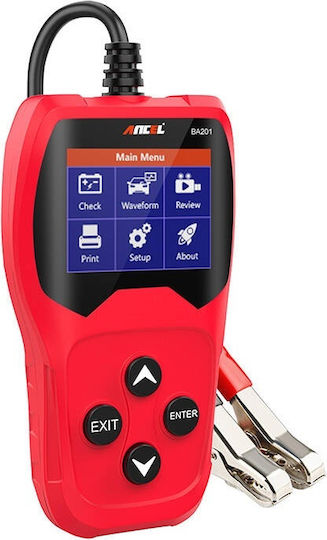 Ancel BA201 Digitale Batterietester mit Krokodilklemmen