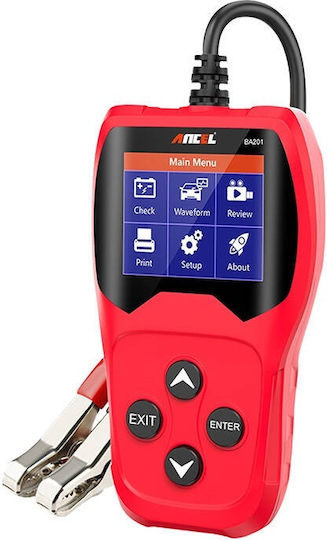 Ancel BA201 Digitale Batterietester mit Krokodilklemmen