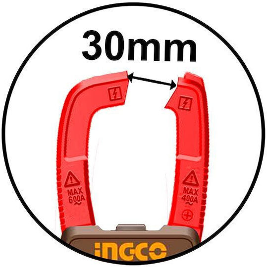 Ingco Αμπεροτσιμπίδα Ψηφιακή 400A AC DCM62002 True RMS με Ακροδέκτες