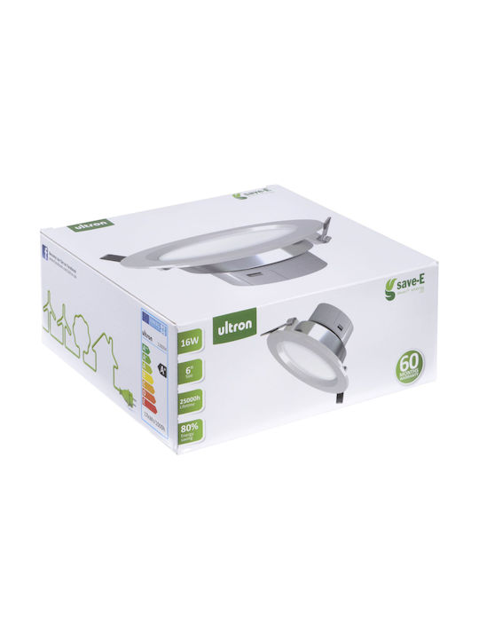 Ultron Spot Încorporat cu LED Integrat și Lumină Alb Natural Alb 1buc