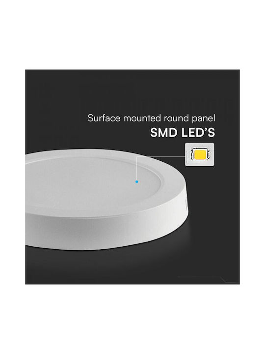 V-TAC Round Plastic Recessed Spot with Integrated LED and Warm White Light White 14x14cm. 1pcs