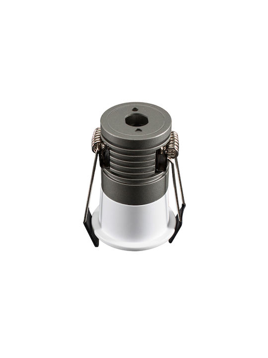 Eurolamp Metallic Recessed Spot with Integrated LED and Natural White Light White 40x40cm. 1pcs