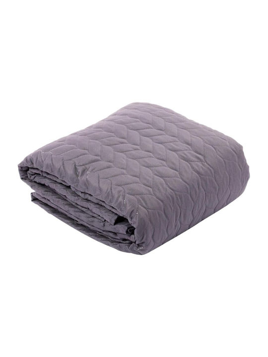 Tac Σετ Κουβερλί King Size από Πολυεστέρα Anthracite Gray 250x260cm