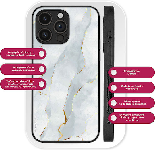 Калъф Sonique Marble Series за Oppo Reno12 Pro 5G Бял 01