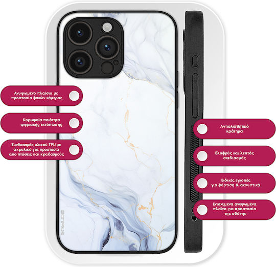 Carcasă Seria Sonique Marble pentru Oppo Reno12 Pro 5G Alb 02