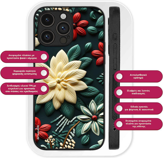 Калъф Sonique 3D Flower Series за Oppo Reno12 Pro 5G Зелен