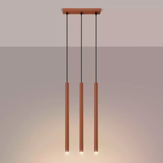 Sollux Pastelo 3 Lustră Roșu cu Dulie G9 30x5x94cm.