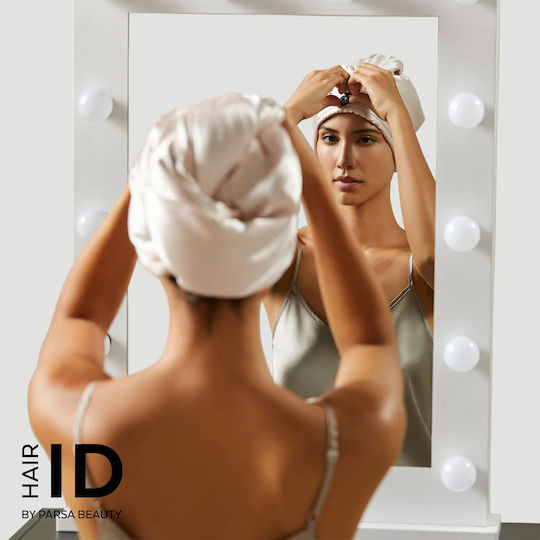 Parsa Hair Id 2 În 1 Turban de Păr Anti-încrețire din Microfibră & Satin Roz Bej Aplicare Duală Prosop de Păr Roz Bej