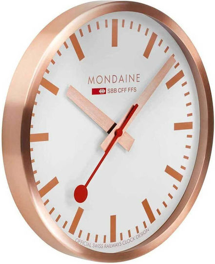 Mondaine Wall Clock Metallic Rose Gold Ø40cm