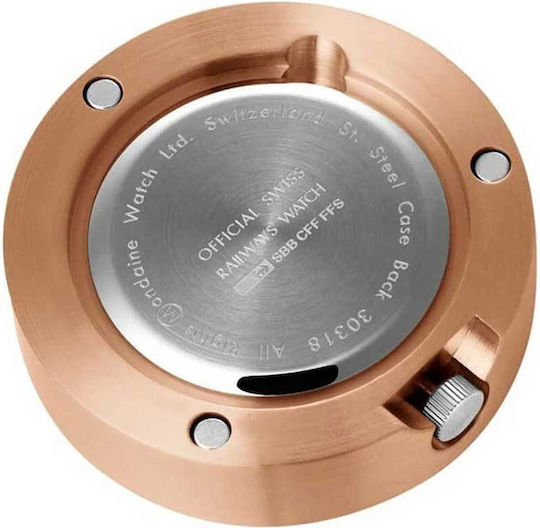 Mondaine Стенен часовник Розово злато Ø50см