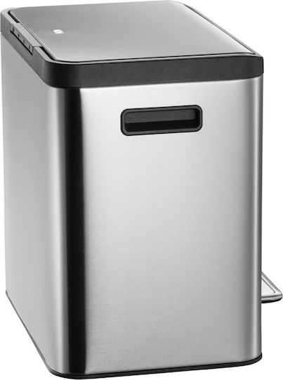 Eko Recycling Waste Bin from Inox Steel with Pedal Silver 24lt