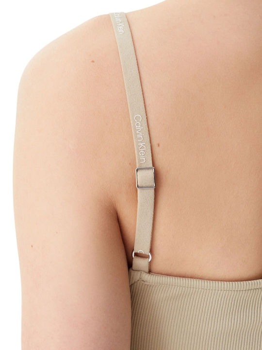 Damen Bluse mit Trägern Beige