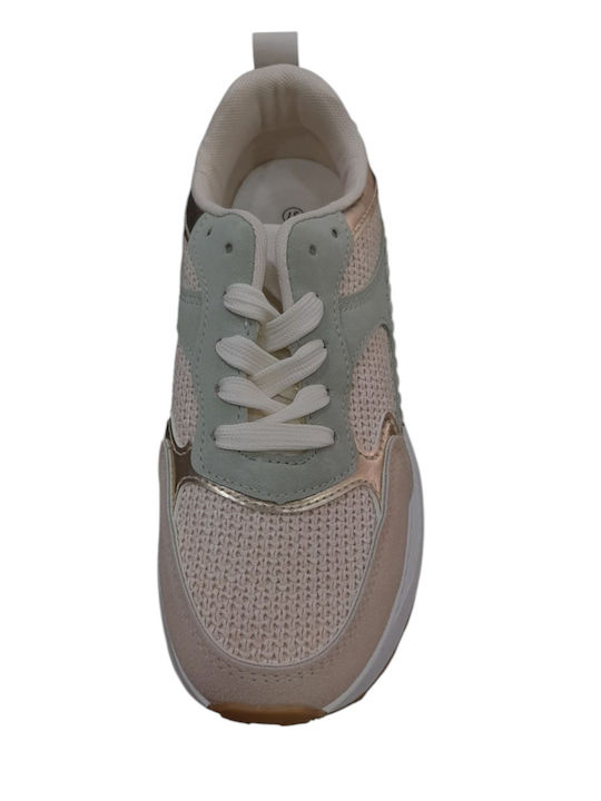 Γυναικεία Flatforms Sneakers Μπεζ Με Πράσινο