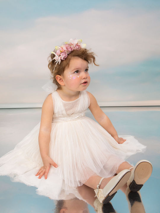 Bambolino Valentina Ecru Baptism Dress Made of Tulle